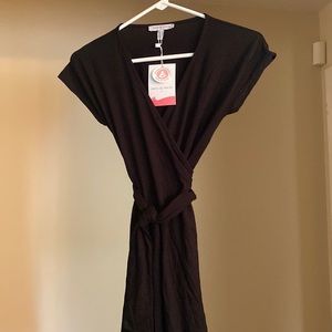 Black wrap maternity dress